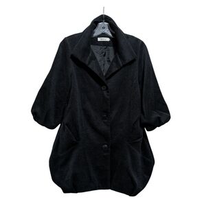 Bitt's Classic Black Coat Small 3/4 Sleeve Casual Overcoat For Women Fall Spring